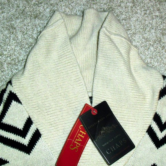 Chaps $79 Southwestern Aztec Style Mens Collared Sweater sz. XL New Tags - Picture 2 of 4